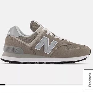 Brand new New Balance 574 Core grey and white women’s 8 wide (D)